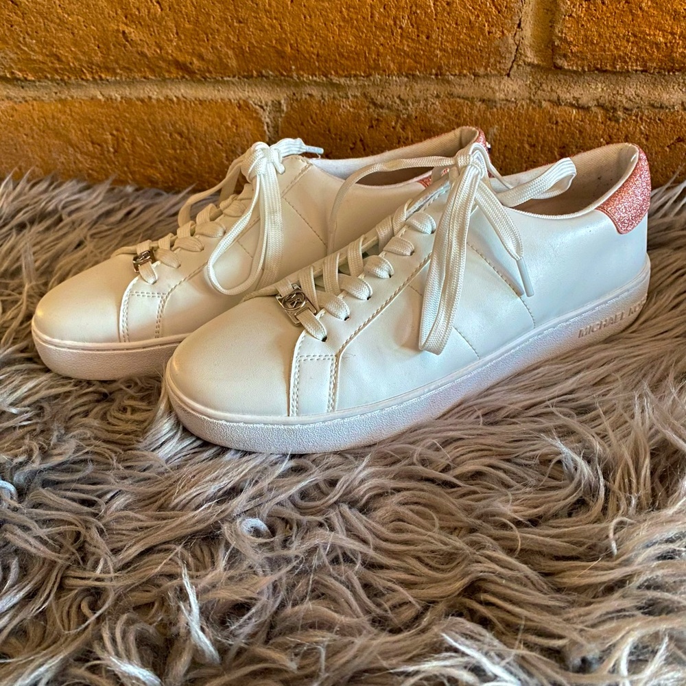 Michael Kors White Vegan Leather Sneakers